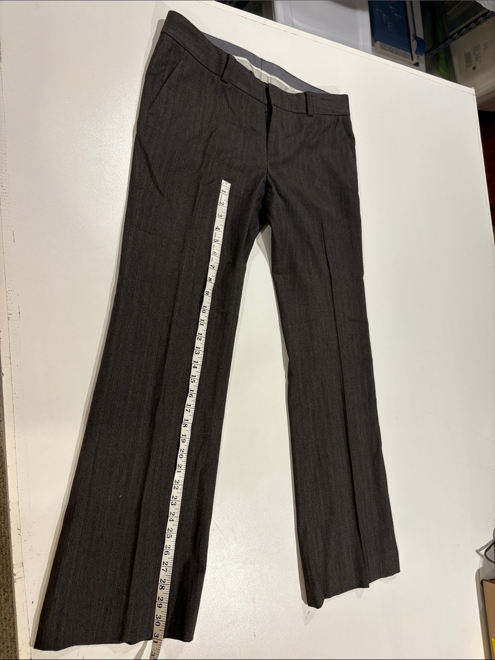Size 12  Valette womens Dress Pants - Dark brown Charcoal herringbone pattern